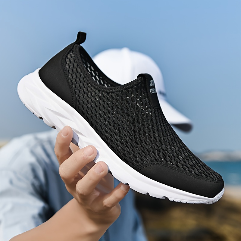 mens casual breathable lightweight mesh slip on walking shoes casual outdoor anti skid sneakers driving shoes details 31