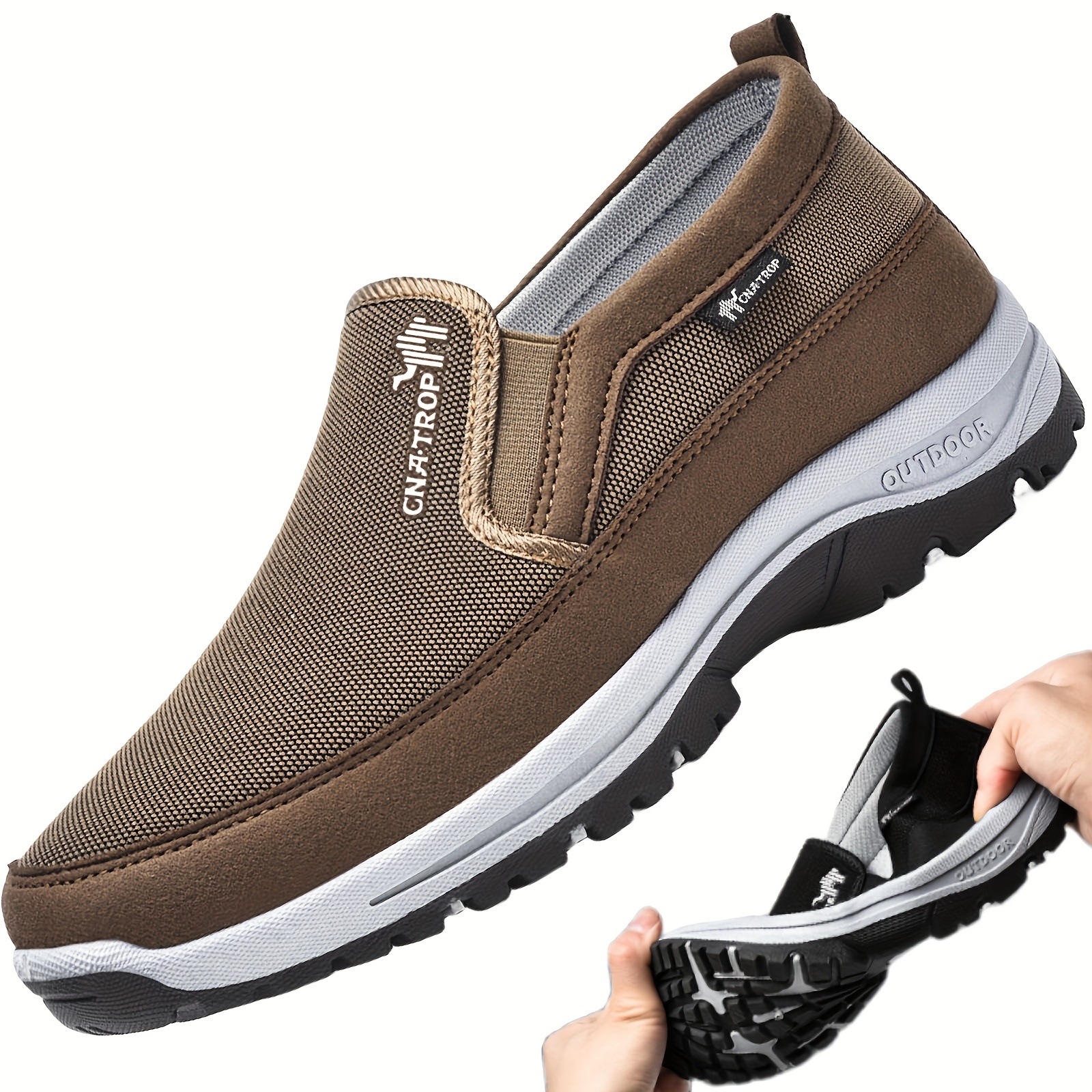 mens slip on sneakers loafers athletic shoes comfortable and breathable walking shoes details 1