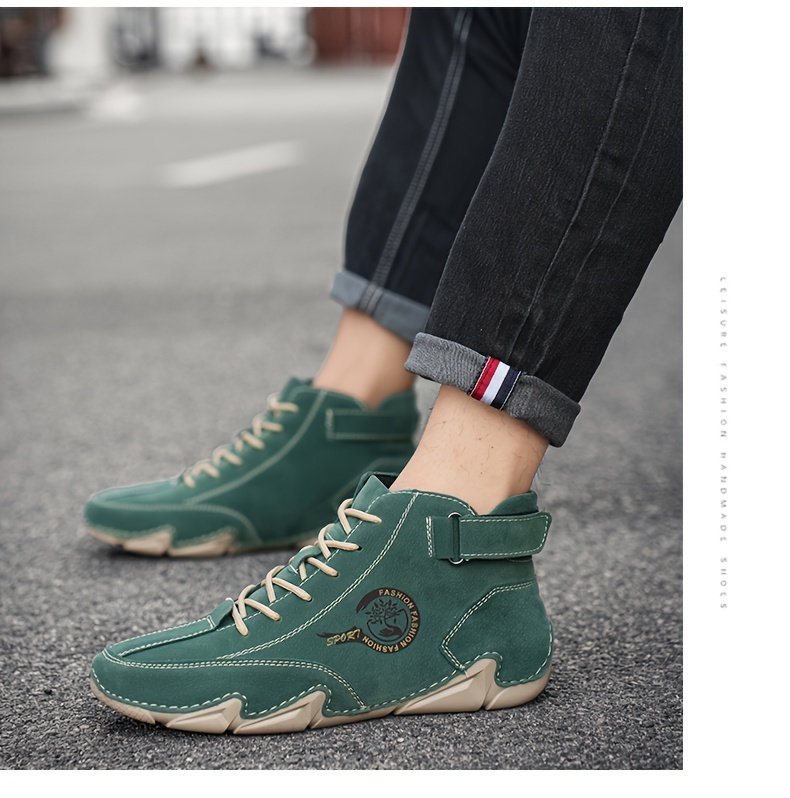 mens lace up sneakers casual walking shoes with hook and loop fastener comfortable and breathable details 32