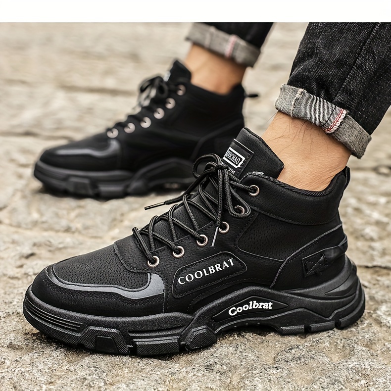 mens sturdy work boots lace up boots comfortable and breathable details 5