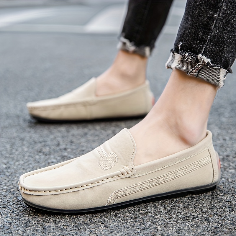 plus size mens solid suede loafers casual comfy slip on shoes flat shoes for mens outdoor footwear details 7