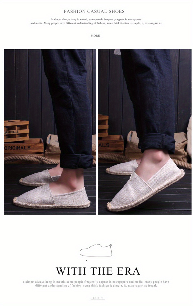 espadrilles loafer shoes, mens espadrilles loafer shoes casual slip on shoes comfortable walking shoes details 1