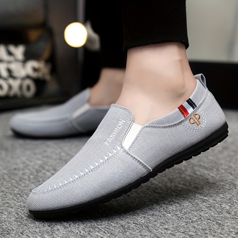 Men s Casual Canvas Loafers, Breathable Lightweight Anti-skid Slip On Shoes For Outdoor Walking Driving, Spring And Summer details 8