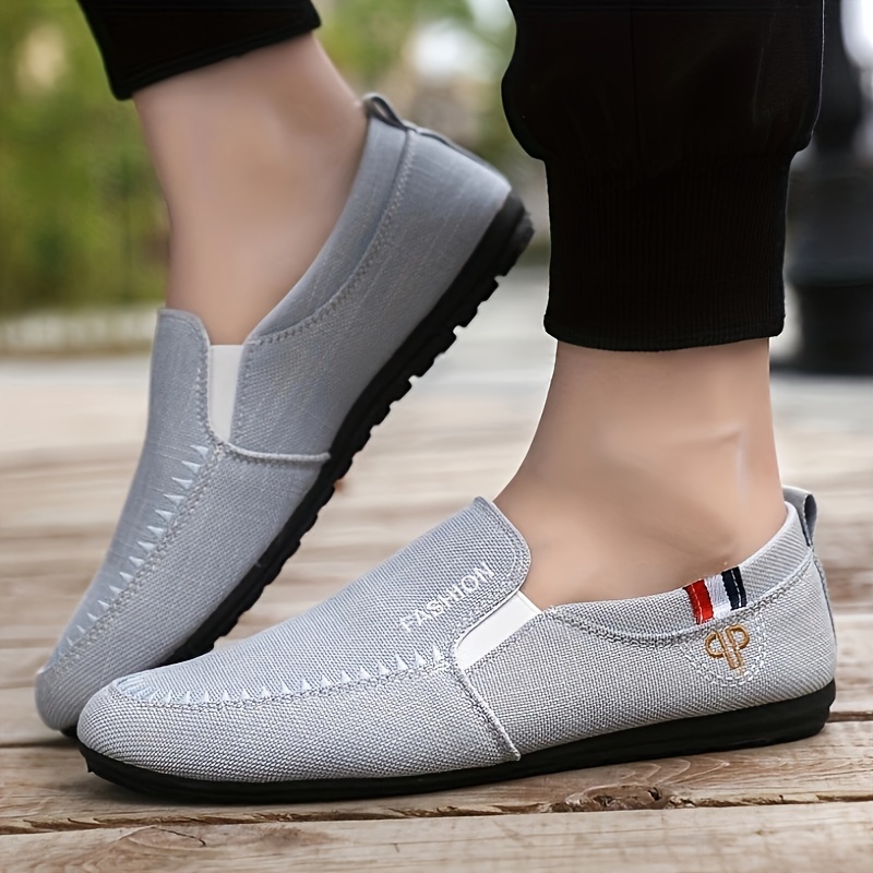 Men s Casual Canvas Loafers, Breathable Lightweight Anti-skid Slip On Shoes For Outdoor Walking Driving, Spring And Summer details 9