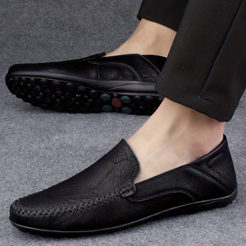 mens stitch detail loafer shoes comfy non slip slip on shoes mens shoes spring and summer details 4