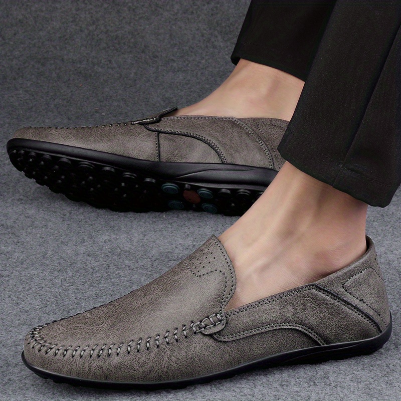 mens stitch detail loafer shoes comfy non slip slip on shoes mens shoes spring and summer details 8