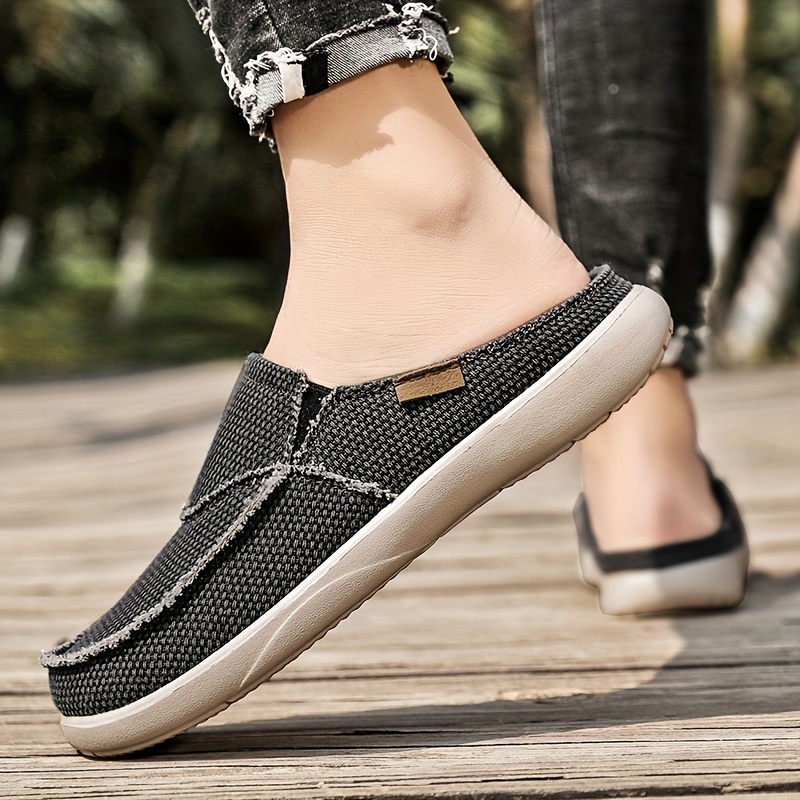 mens canvas slip on loafer shoes breathable lightweight sneakers details 12